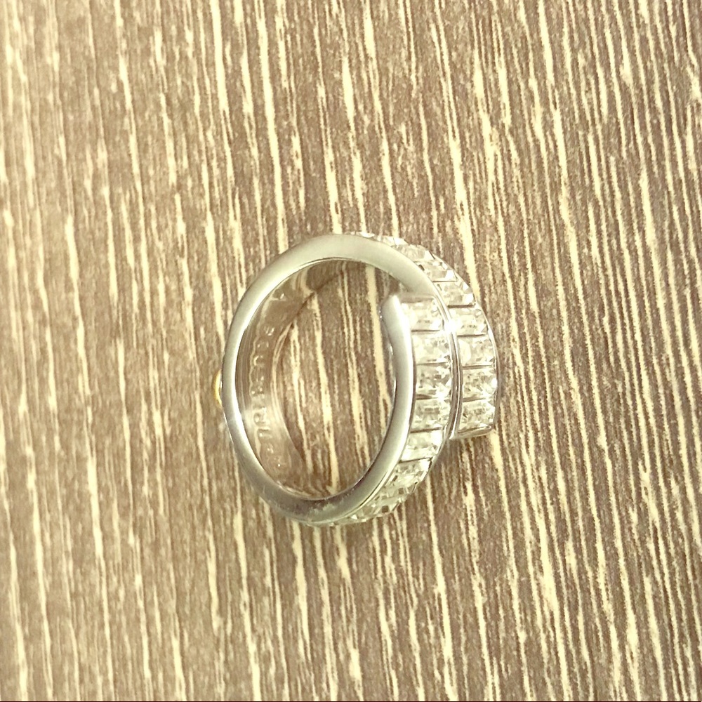 Henri Bendel diamond wrap silver ring size 7